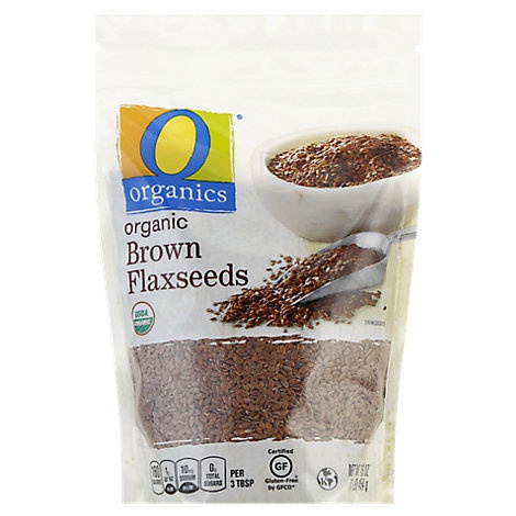 slide 1 of 1, O Organics Organic Brown Flaxseeds, 16 oz