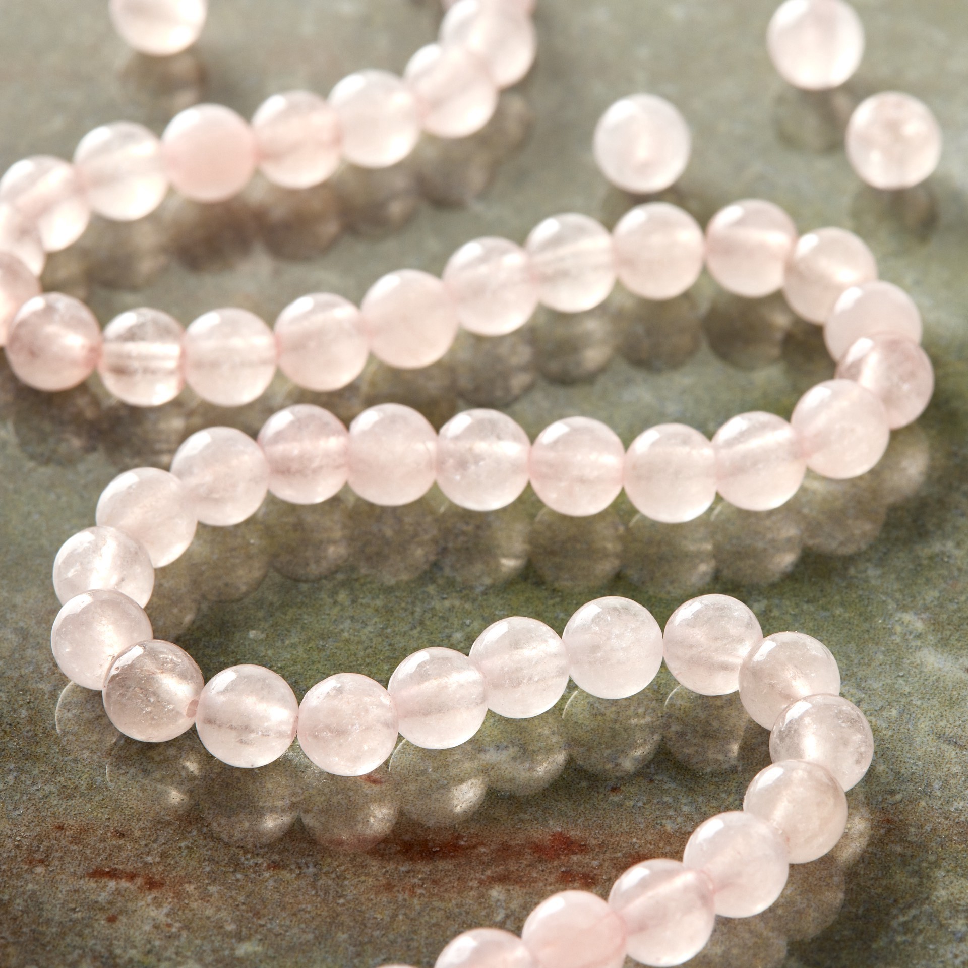 slide 2 of 3, Rose Quartz Round Beads, 4mm By Bead Landing, 4 mm