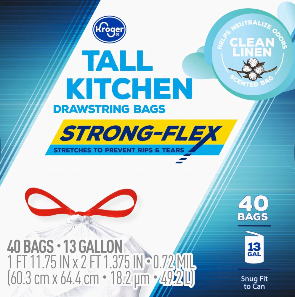 slide 2 of 5, Kroger® PCR Flex Trash Bag Clean Linen 13 Gallon, 40 ct