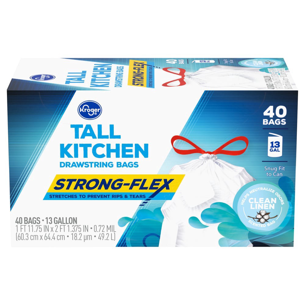 slide 1 of 5, Kroger® PCR Flex Trash Bag Clean Linen 13 Gallon, 40 ct