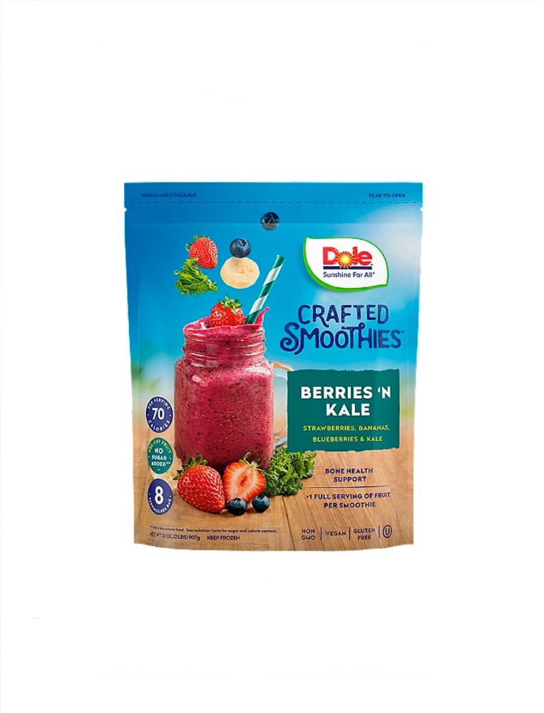 slide 1 of 1, Dole Crafted Smoothies Berries 'N Kale Smoothie, 32 oz
