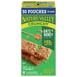Nature Valley Crunchy Oats 'n Honey Granola Bars, 60 Bars, 44.7 OZ (30 Pouches)