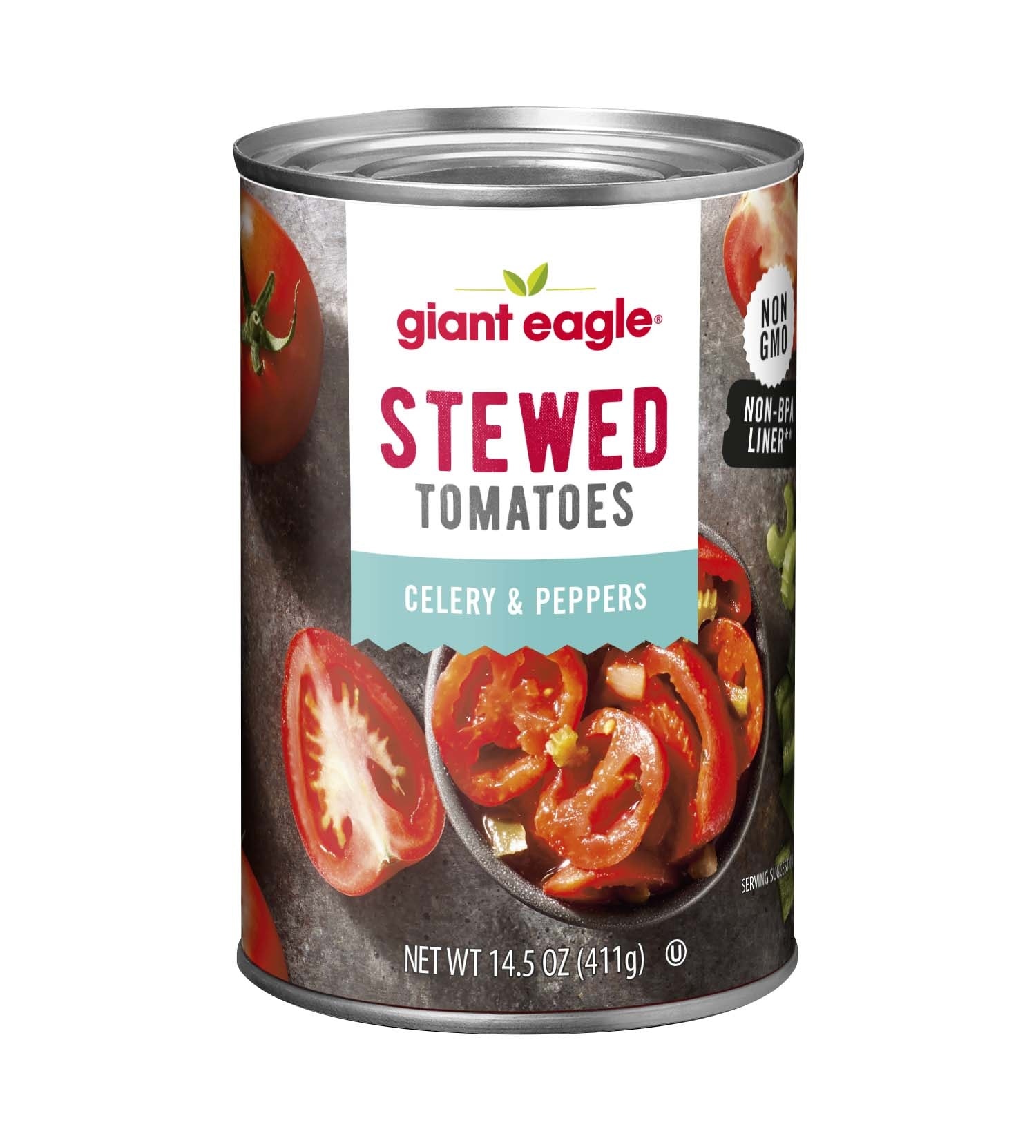 slide 1 of 1, Giant Eagle Stewed Tomatoes, Celery & Peppers, 14.5 oz