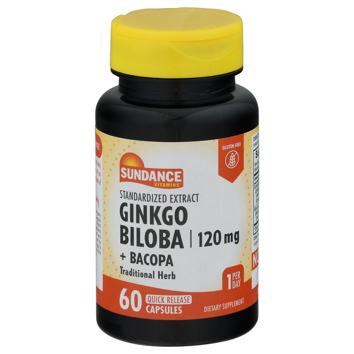 slide 1 of 9, Sundance Vitamins Quick Release Capsules 120 mg Ginkgo Biloba + Bacopa Capsules 60 ea, 60 ct
