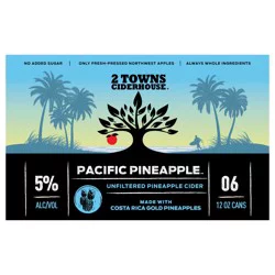 2 Towns Ciderhouse Pacific Pineapple Unfiltered Pineapple Cider 6 - 12 oz Cans