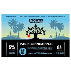 2 Towns Ciderhouse Pacific Pineapple Unfiltered Pineapple Cider 6 - 12 oz Cans
