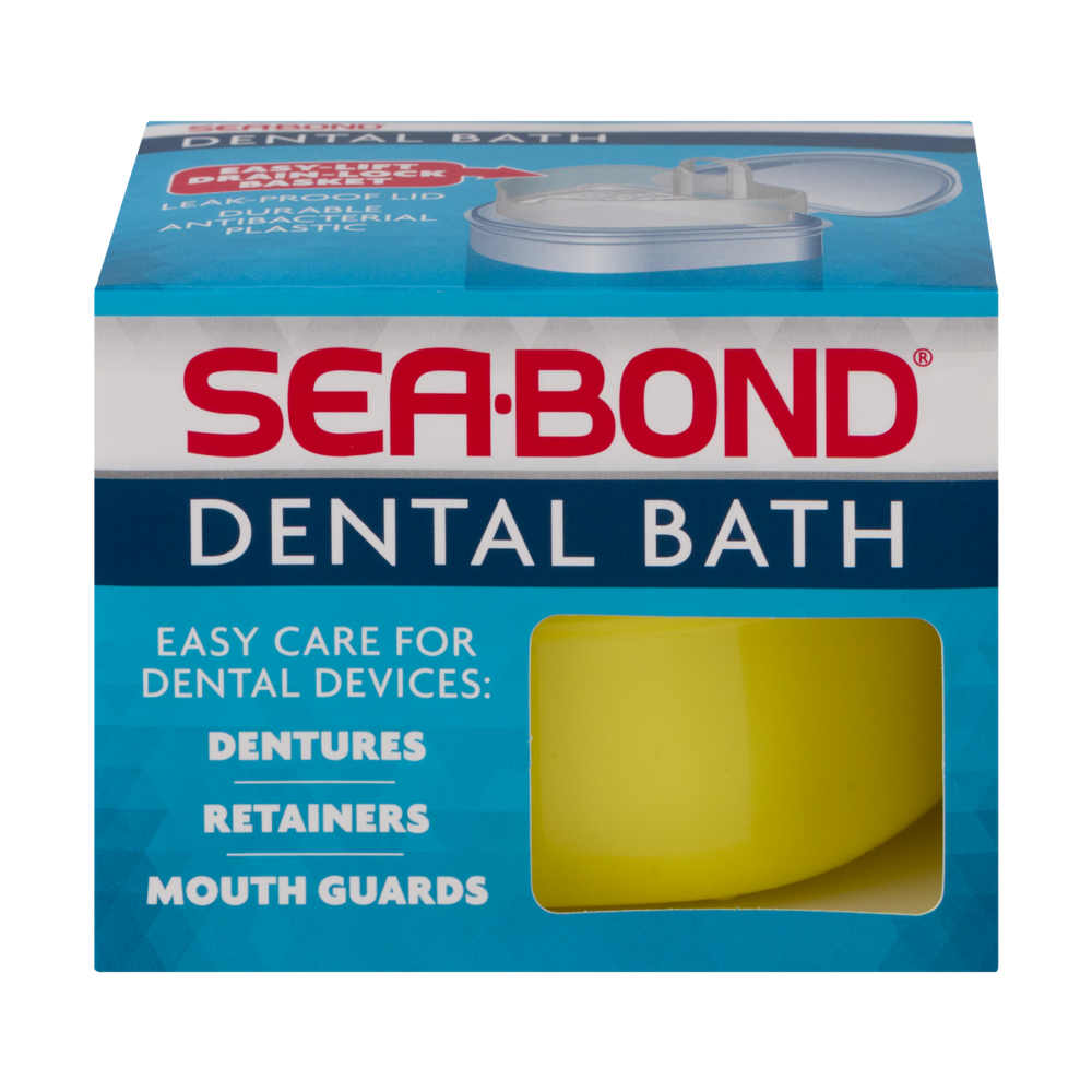 slide 1 of 1, Sea-Bond Dental Bath for Dentures, Retainers and Guards, 1 pair