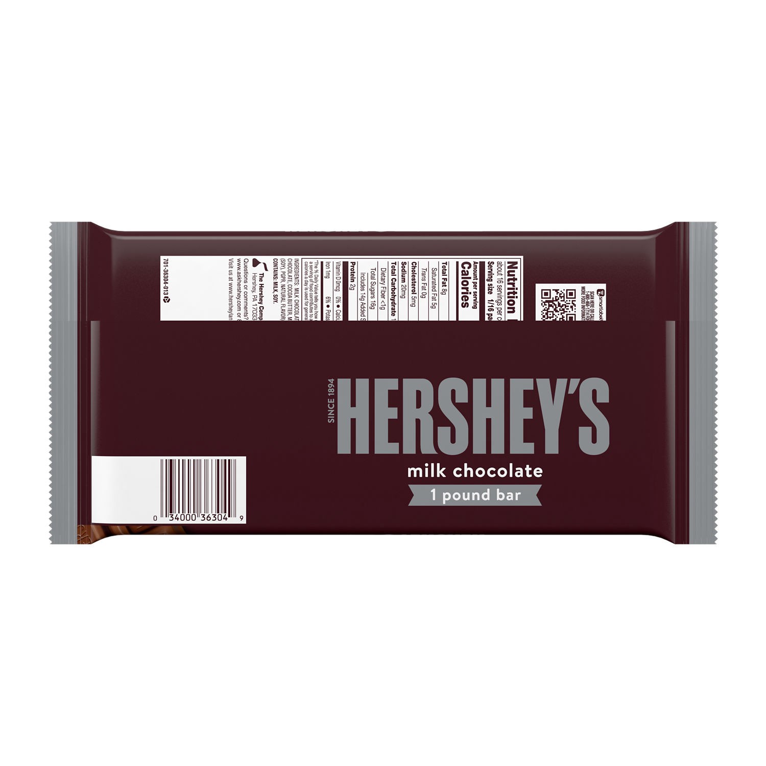 slide 8 of 9, Hershey's Milk Chocolate Candy Gift Bar, 1 lb, 1 lb