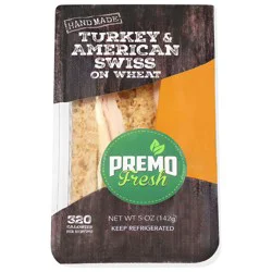 Premo Fresh Turkey & American Swiss on Wheat Wedge 5 oz