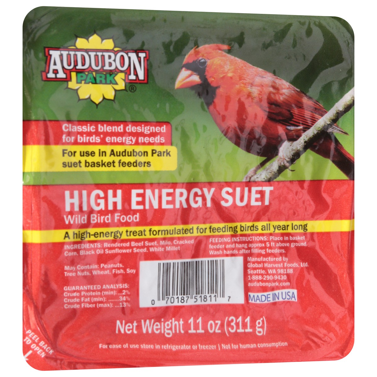 slide 8 of 9, Audubon Park High Energy Suet Wild Bird Food 11 oz, 11 oz