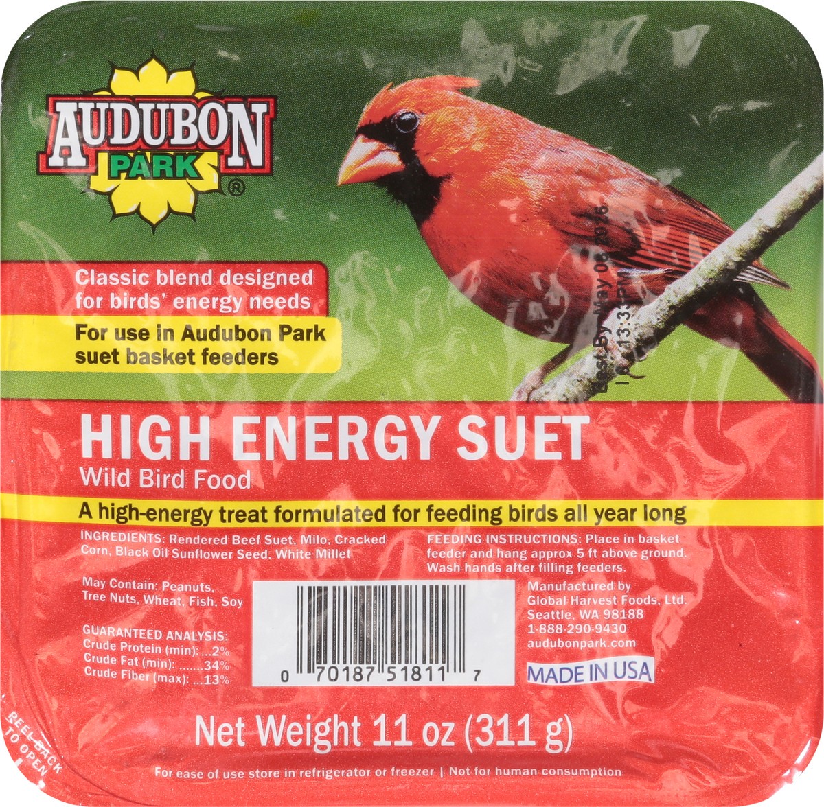 slide 5 of 9, Audubon Park High Energy Suet Wild Bird Food 11 oz, 11 oz