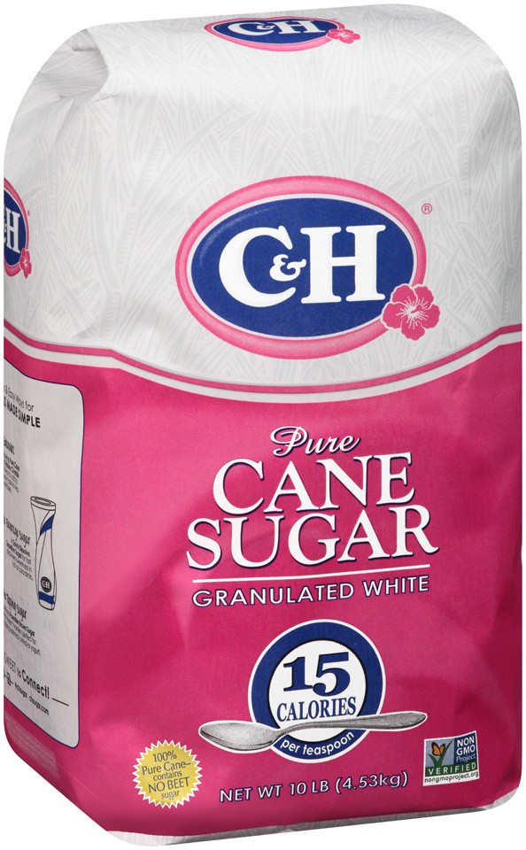 slide 1 of 8, C&H Pure Granulated Cane Sugar, 10.0 lb
