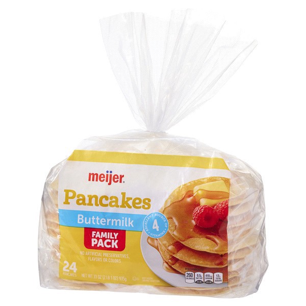 slide 9 of 25, Meijer Buttermilk Frozen Pancakes, 24 Count, 33 oz, 24 ct, 33 oz