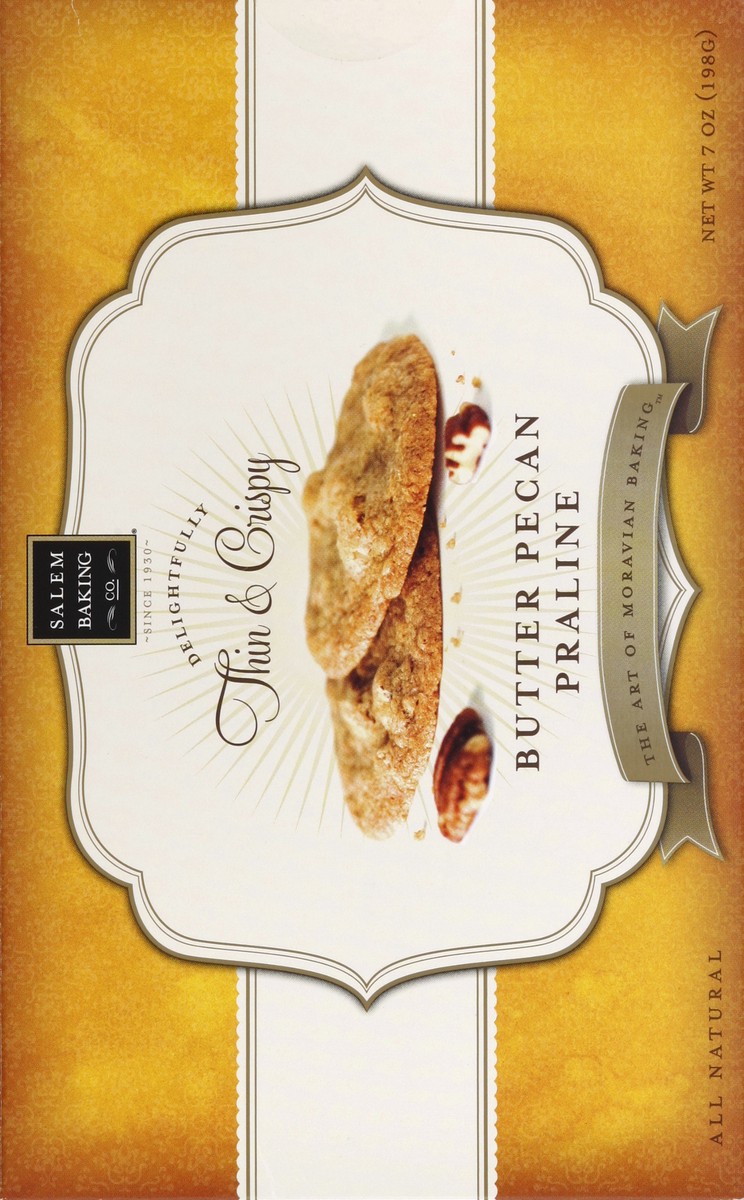 slide 5 of 5, Salem Baking Co. Delightfully Thin & Crispy Cookies Butter Pecan Praline, 7 oz