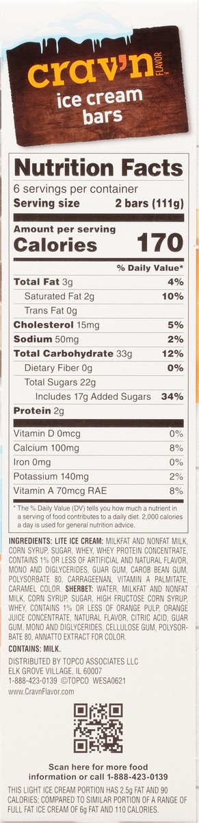 slide 3 of 9, Crav'n Flavor Crav'N Bar Orange Cream, 12 ct