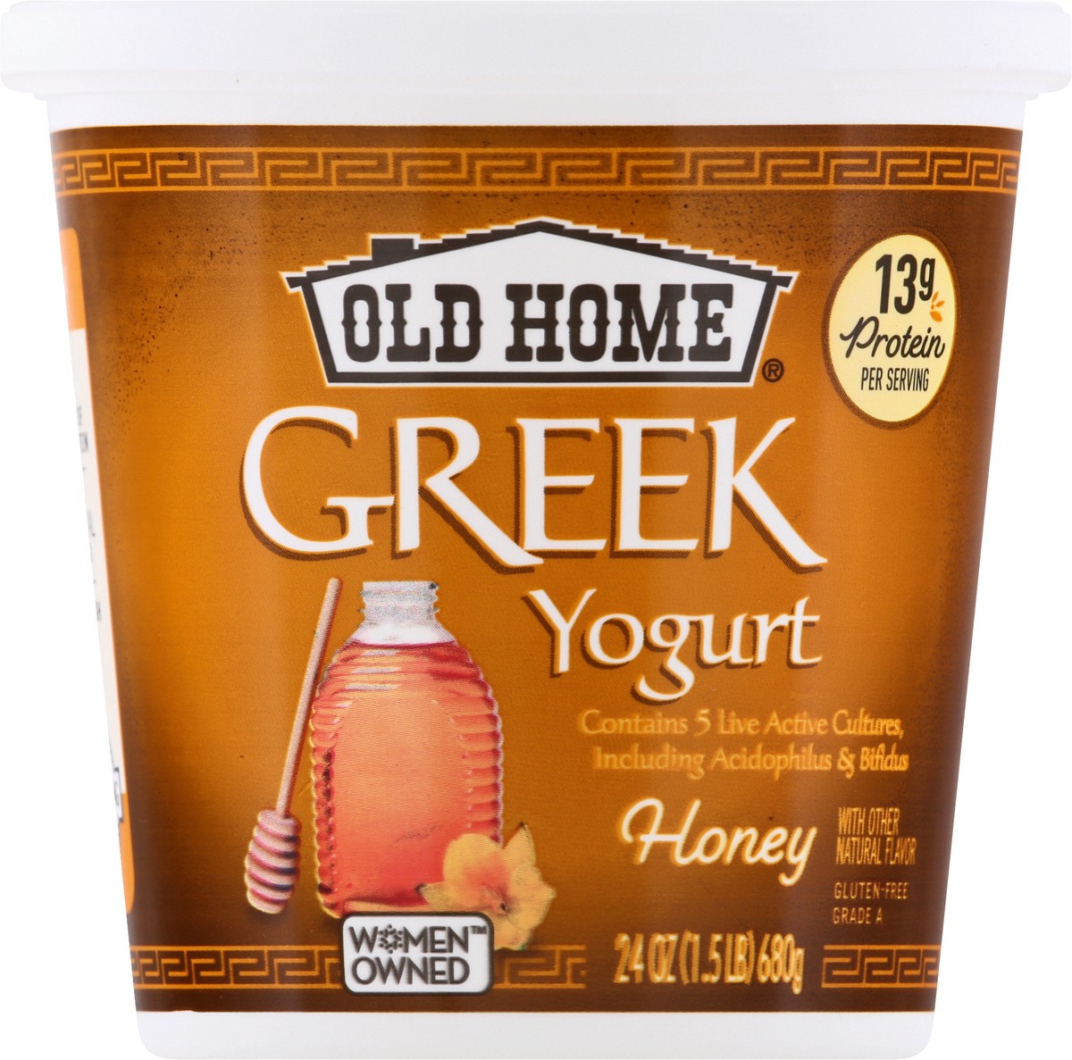 slide 1 of 13, Old Home Honey Greek Yogurt, 24 oz