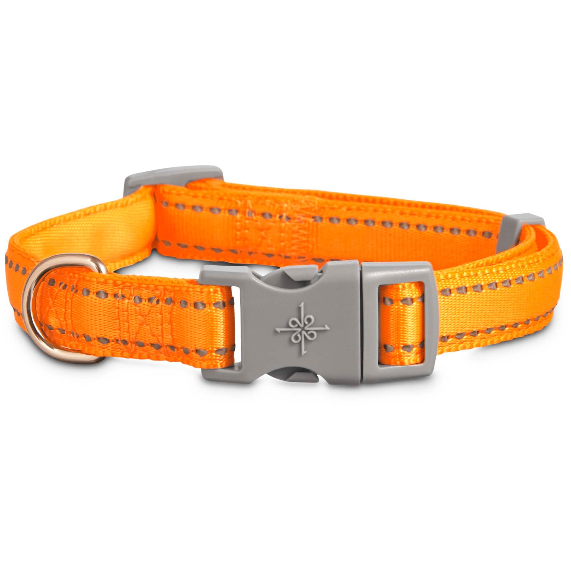 slide 1 of 1, Good2Go Reflective Adjustable Padded Dog Collar in Orange, MED