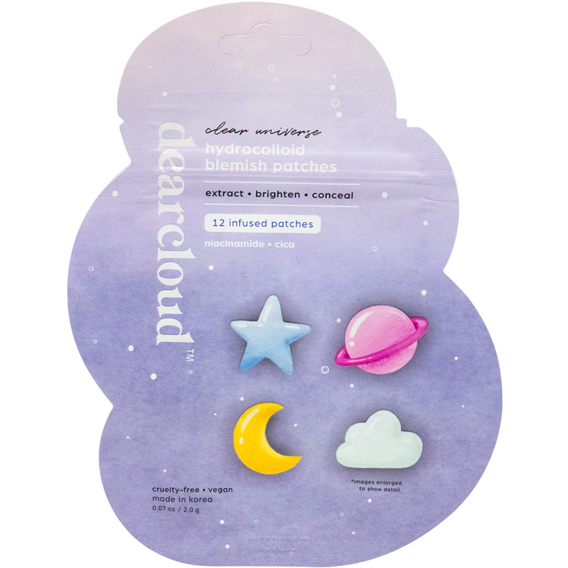 slide 1 of 1, Dearcloud Clear Universe Hydrocolloid Blemish Patches, 12 ct