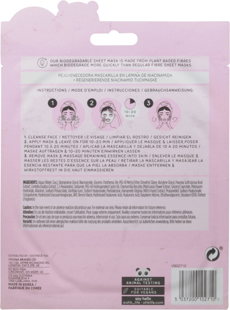 slide 11 of 13, Oh K Rejuvenating Niacinamide Sheet Mask 1 ea, 1 ct