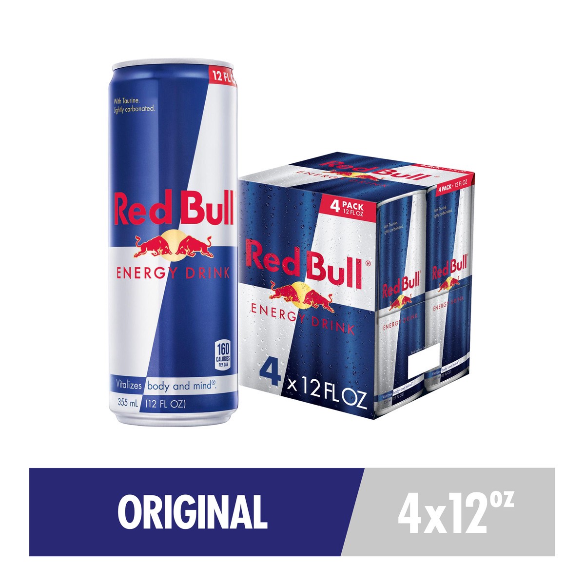 slide 1 of 4, Red Bull Energy Drink, 4 Pack, 4 ct; 12 oz