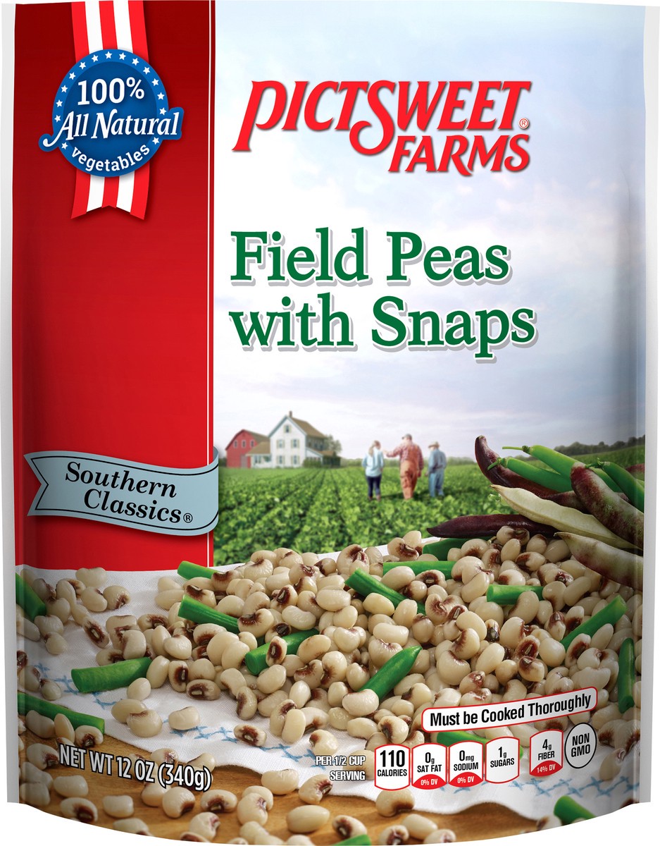 slide 3 of 3, PictSweet Field Peas, 12 oz