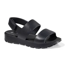 Sol Borne Ladies' Strand Injected Eva Sandals, Black, Size 10