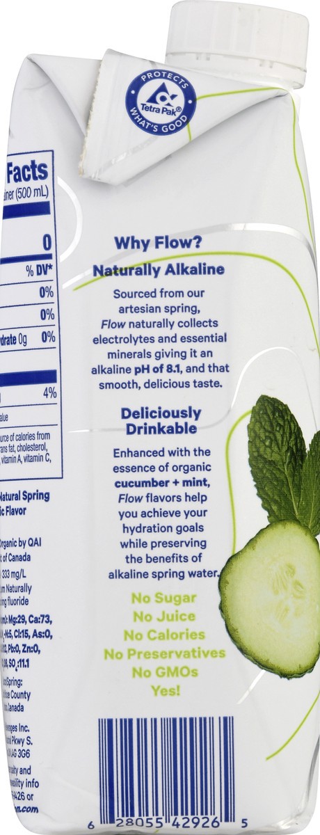 slide 8 of 9, Flow Organic Cucumber Mint Alkaline Water - 16.9 fl oz, 16.9 fl oz