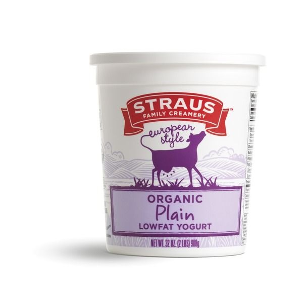 slide 1 of 1, Straus Family Creamery Organic Low Fat Plain Yogurt, 32 oz