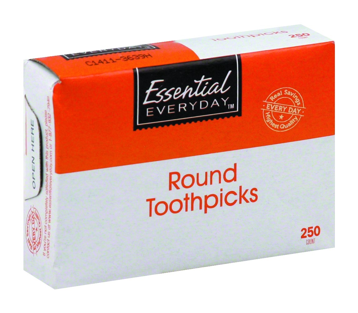 slide 1 of 1, Essential Everyday Round Toothpick, 250 ct