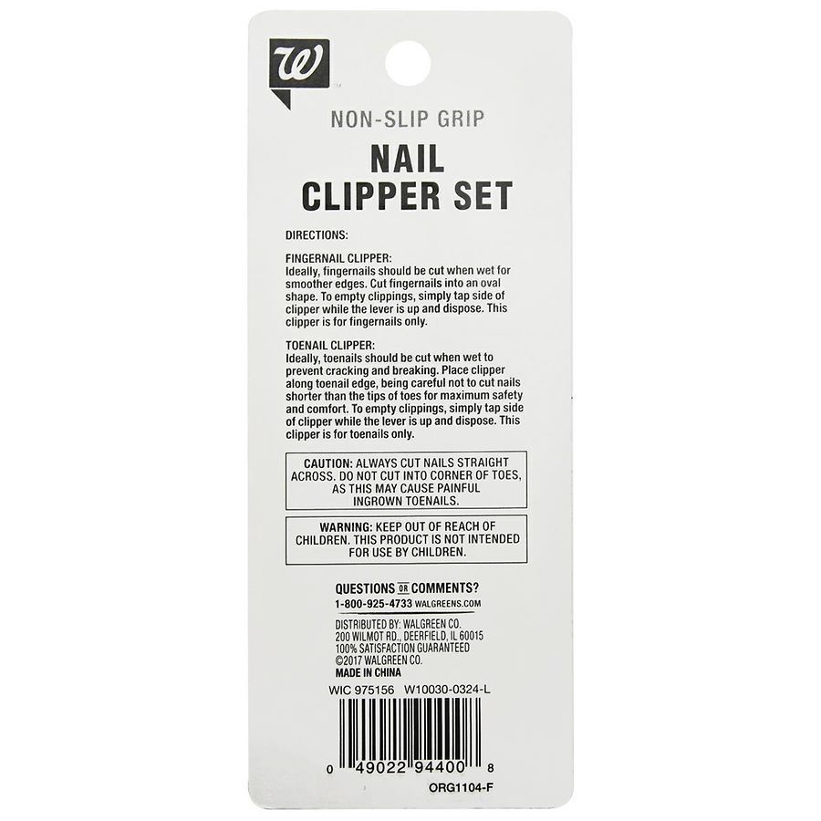 slide 2 of 3, Walgreens Beauty Fingernail & Toenail Nail Clippers, 2 ct