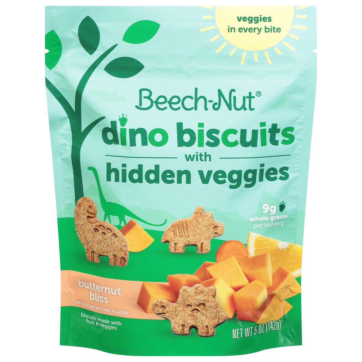 slide 1 of 9, Beech-Nut Hidden Veggies Butternut Bliss Dino Biscuits, 5 oz
