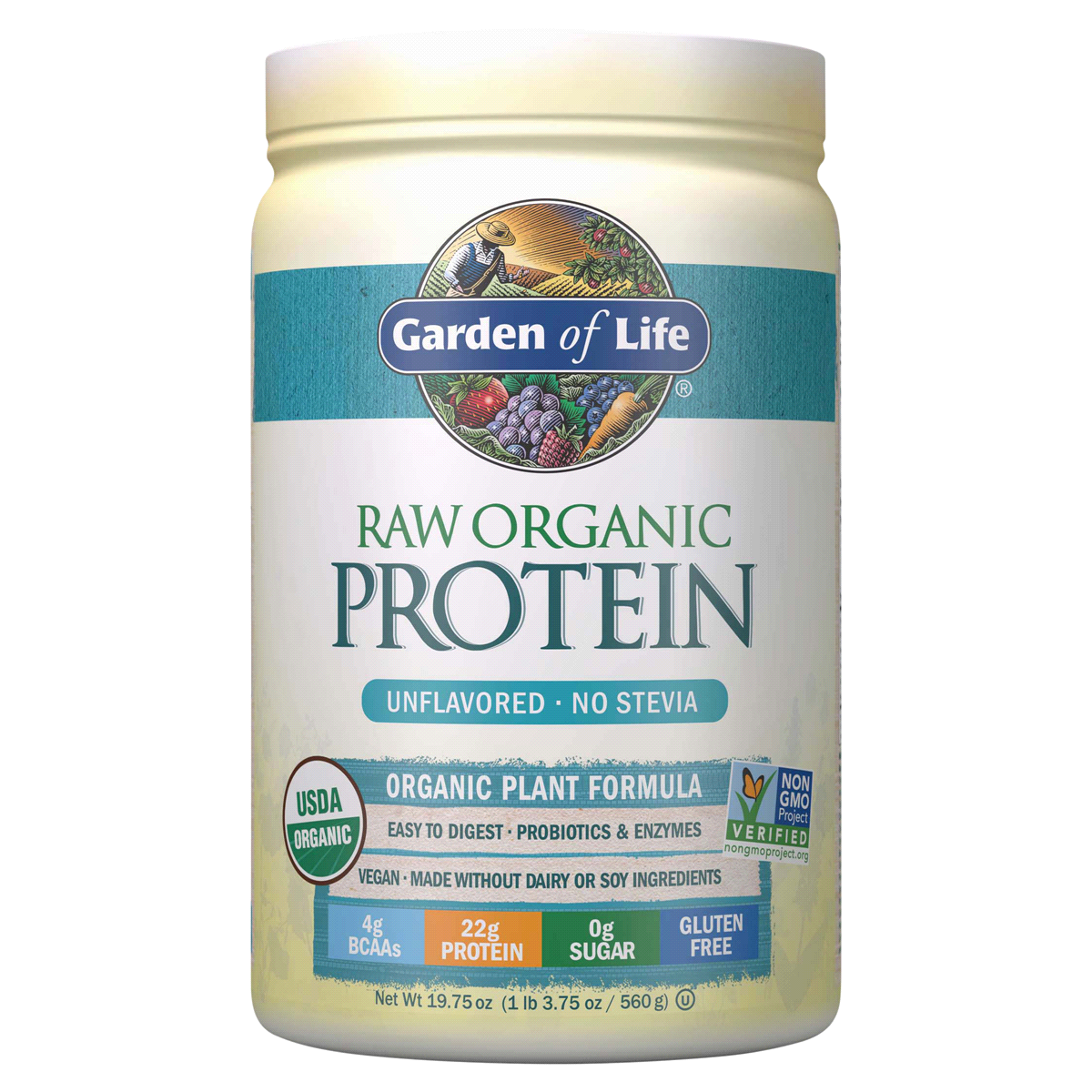slide 1 of 9, Garden of Life Raw Organic Protein Unflavored - JAR, 560 gram