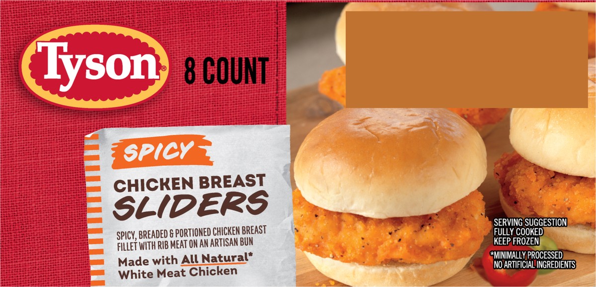 slide 11 of 14, Tyson Spicy Chicken Breast Sliders, 20.8 oz, 8 ct Box, 589.67 g