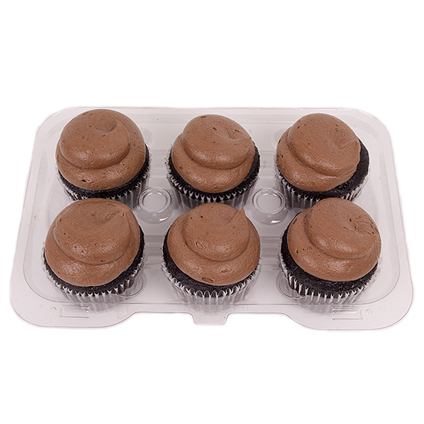 slide 1 of 1, L&B Iced Chocolate Cupcakes, 6 ct