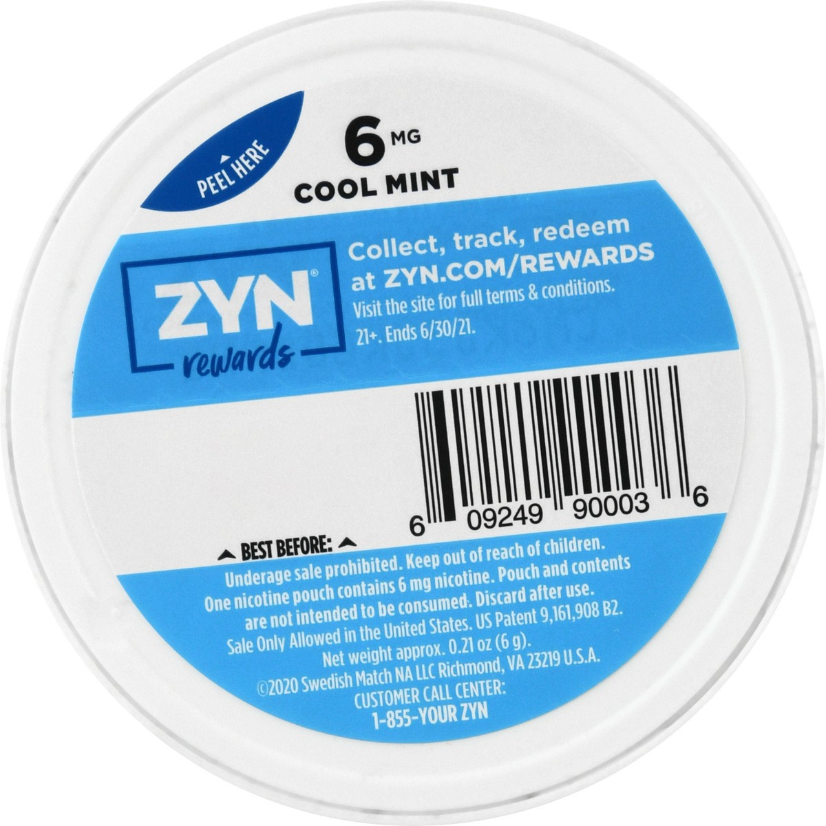 slide 5 of 9, ZYN 6 mg Cool Mint Nicotine Pouches 15 ea, 15 ct