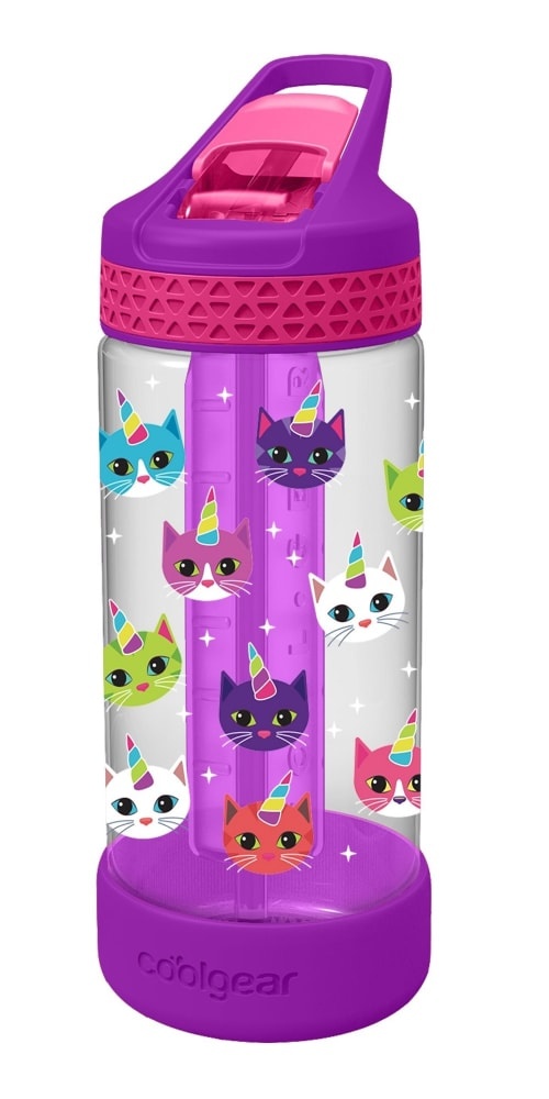 slide 1 of 1, Cool Gear Graphic System Bottle - Purple Caticorns, 16 oz