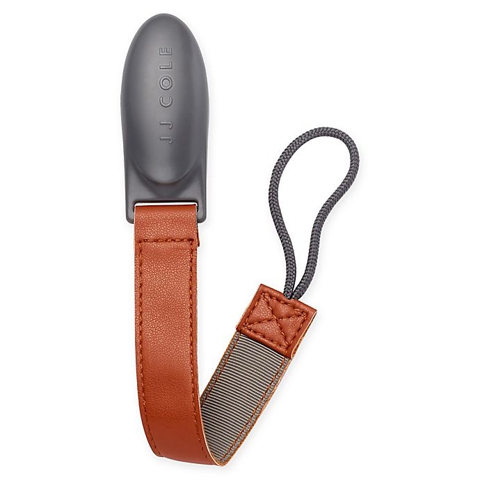 slide 1 of 4, JJ Cole Faux Leather Pacifier Clip - Cognac, 1 ct