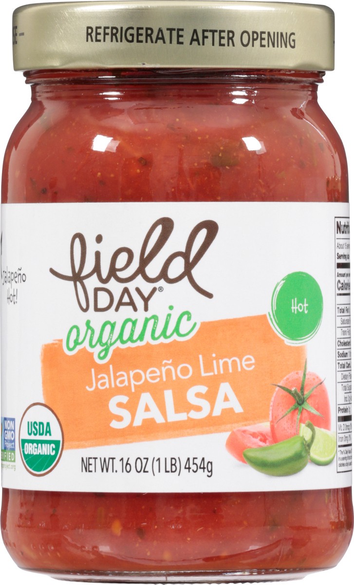 slide 7 of 14, Field Day Organic Hot Jalapeno Lime Salsa 16 oz, 16 oz