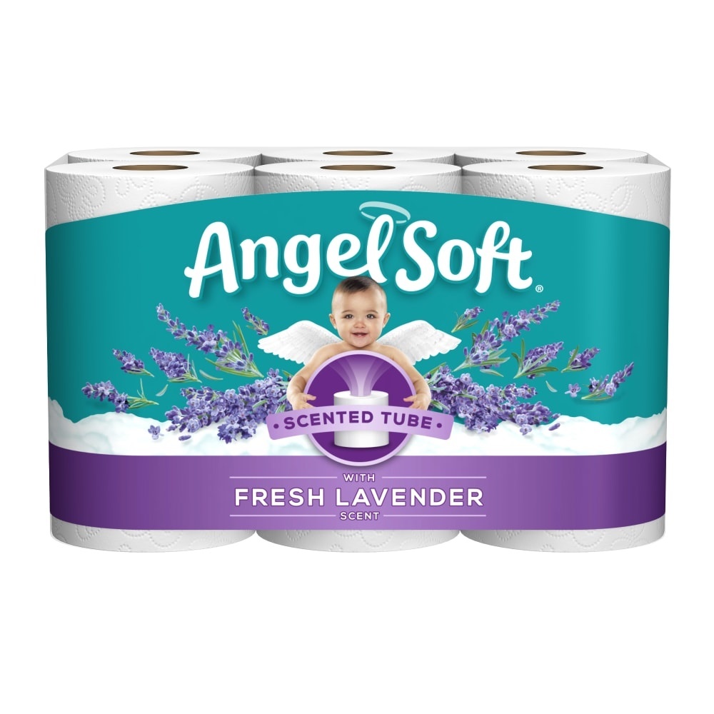 slide 1 of 1, Angel Soft Fresh Lavender Scent Toilet Paper, 12 ct