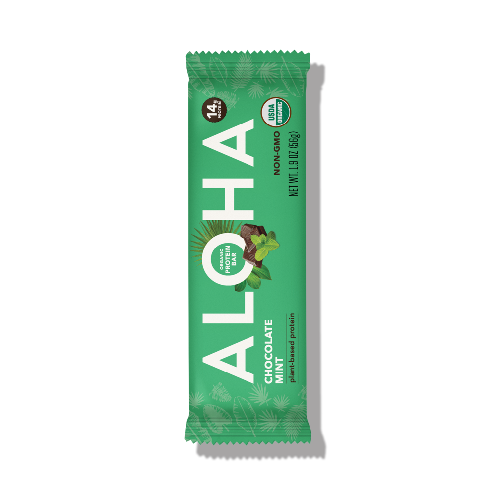 slide 1 of 1, Aloha Bar Protein Chocolate Mint, 1.9 oz