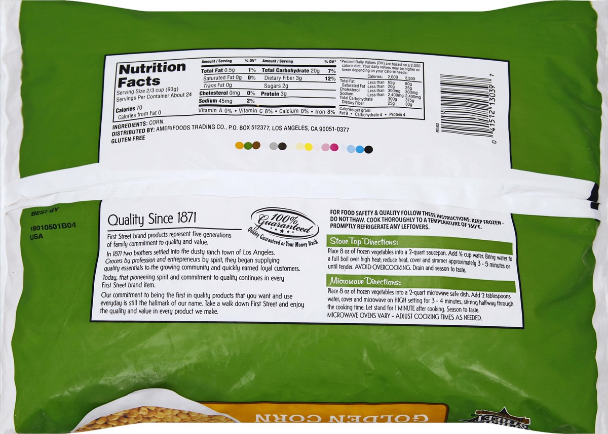 slide 5 of 6, First Street Whole Kernel Golden Corn, 5 lb