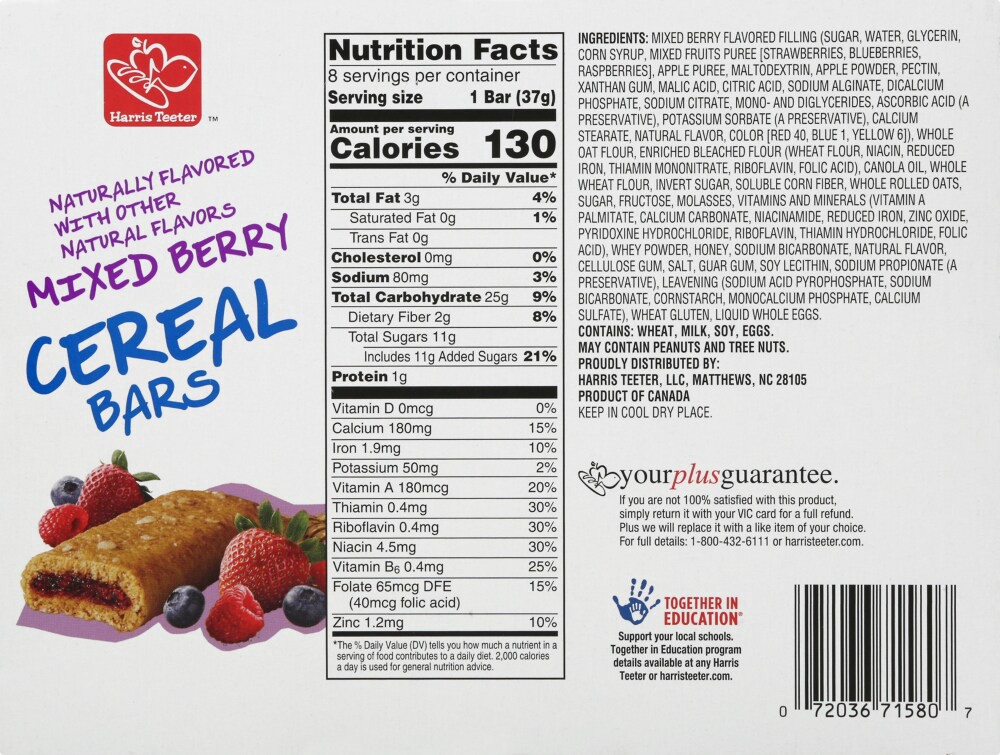 slide 2 of 5, Harris Teeter Mixed Berry Breakfast Bars, 8 ct