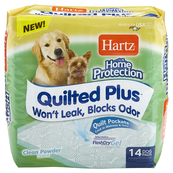 slide 1 of 1, Hartz Mountain Quilted Dog Pads, 14 ct