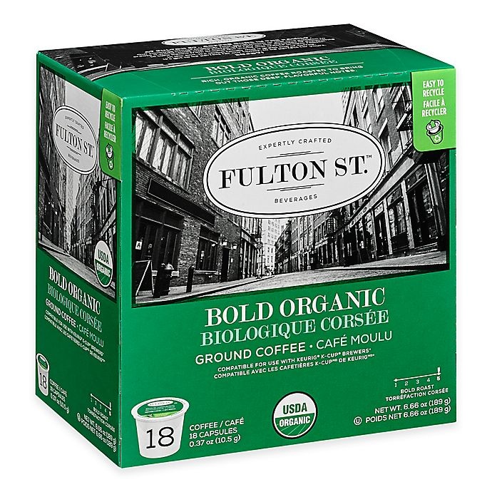 slide 1 of 3, 18-Count Fulton St. Bold Organic RealCup Coffee for Single Serve Coffee Makers, 1 ct