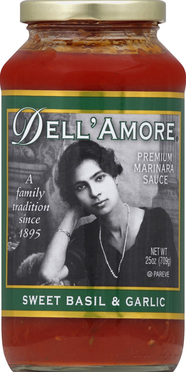 slide 1 of 2, Dell'Amore Dell 'Amore Sweet Basil And Garlic, 25 oz