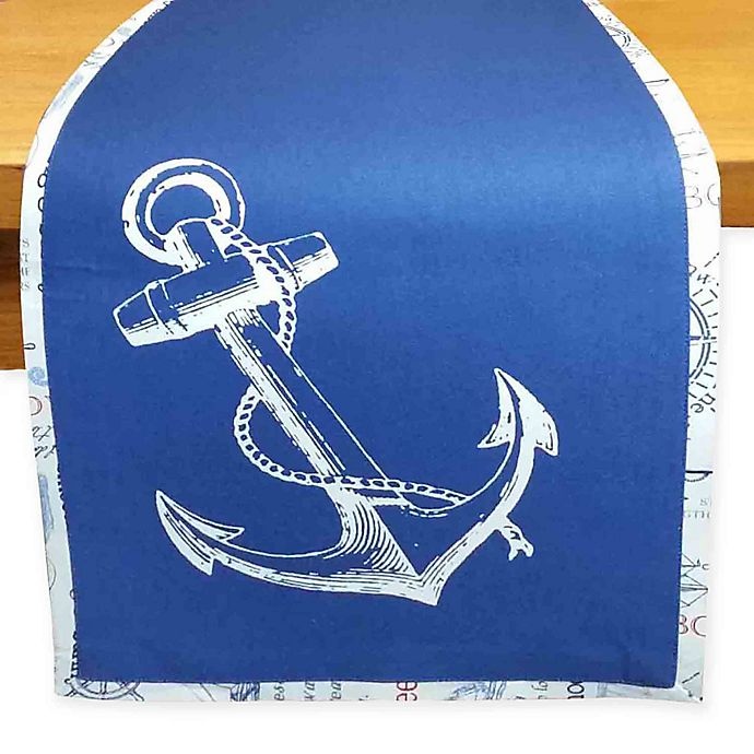 slide 1 of 3, Design Imports Anchor Table Runner, 72 in