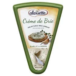 Alouette Creme de Brie Spreadable Garlic & Herbs Brie 5 oz