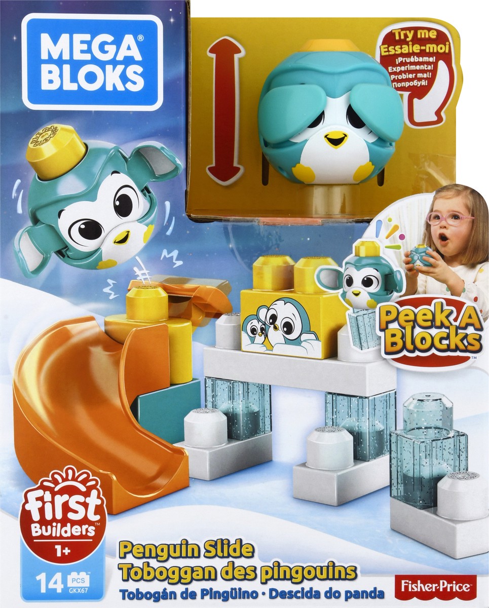 slide 7 of 9, Mega Bloks 14 Pcs Penguin Slide Peek A Blocks 1 ea, 1 ea