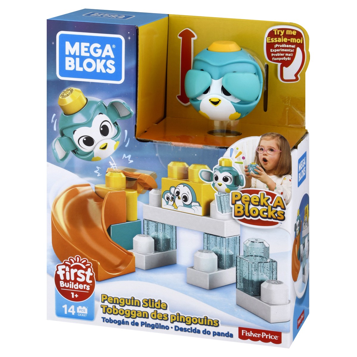 slide 8 of 9, Mega Bloks 14 Pcs Penguin Slide Peek A Blocks 1 ea, 1 ea