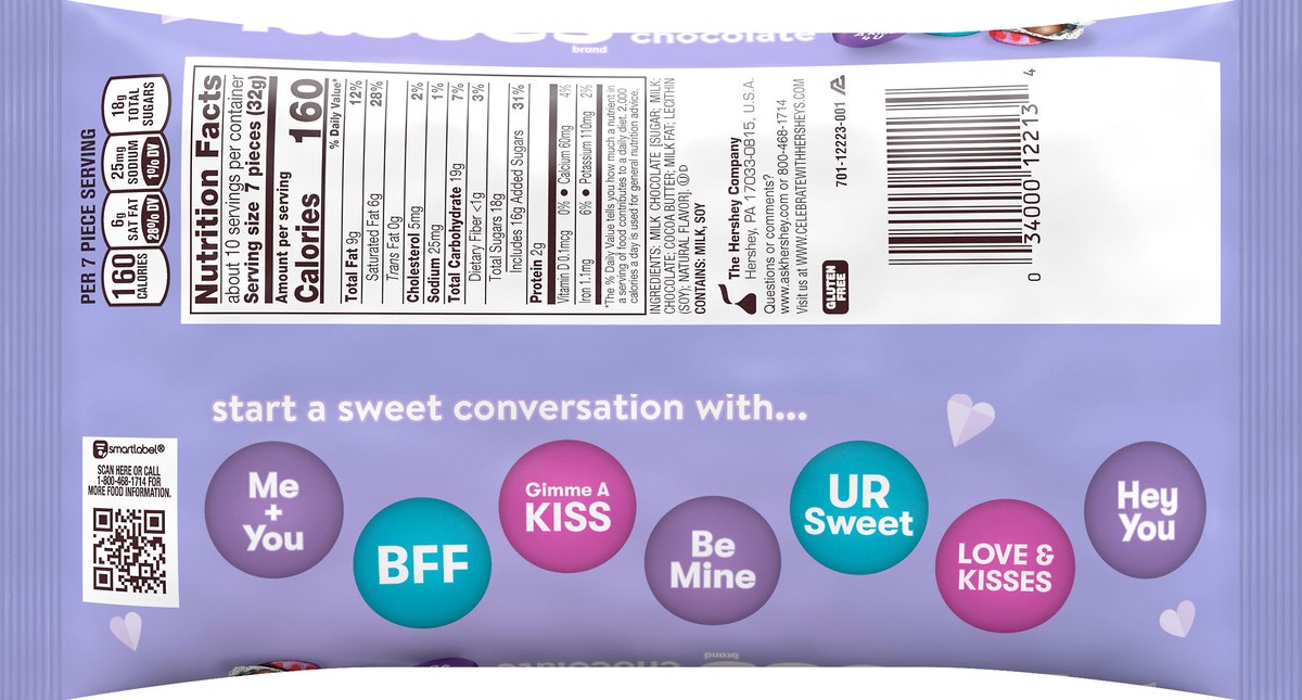 slide 3 of 7, Kisses Conversation Milk Chocolate 11 oz, 11 oz